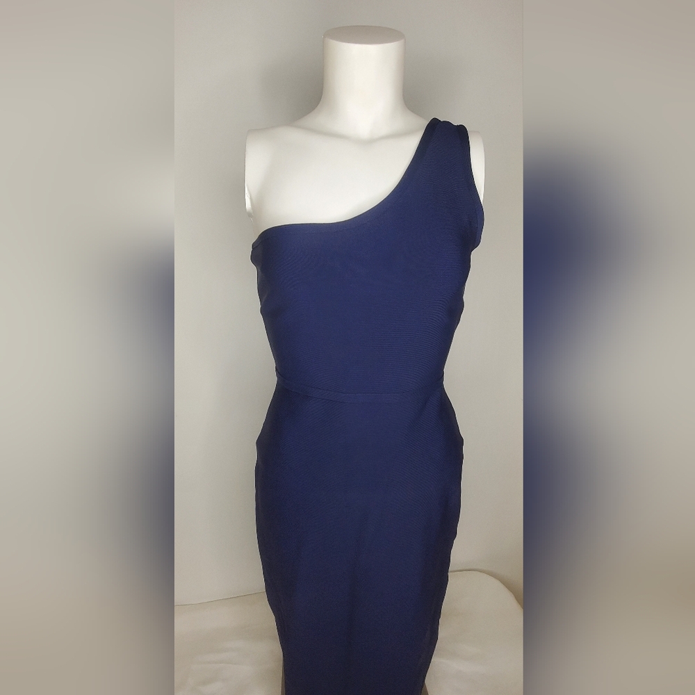 BCBGMaxAzria Size S- One-Shoulder Dress in Navy